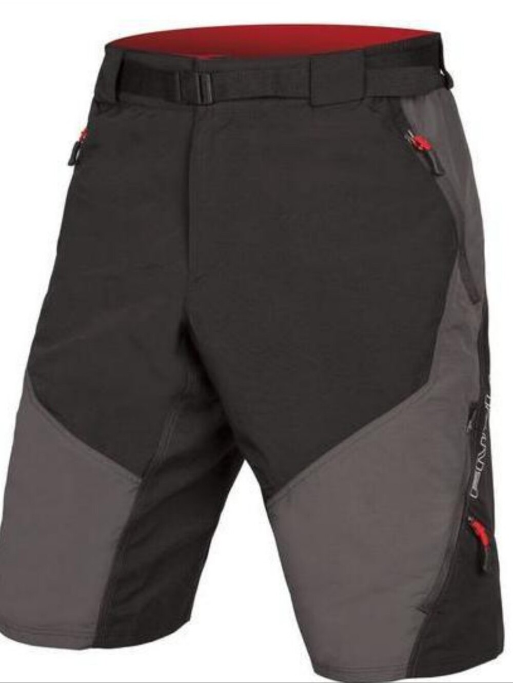 Endura Humvee Cycling Shorts W/ Clickfast Inner Liner Short,  Black/Red Sz L